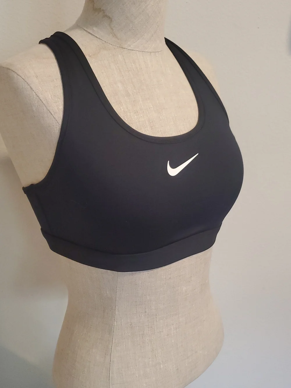 Nike Black Racerback Sports Bra with White Swoosh